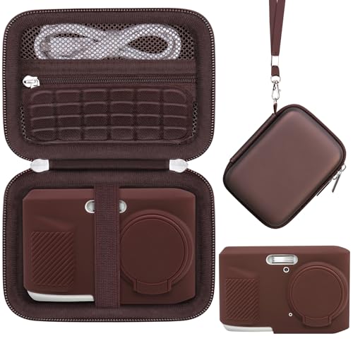 Case for Kodak PIXPRO FZ45 Digital Camera (Hard Case + Soft Silicone Cover) | Kodak PIXPRO FZ45 Digital Camera Hard Carrying Case and Soft Silicone Protective Case with Removable Lens Cover, Brown - color: Brown