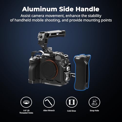 SmallRig HawkLock Quick Release Cage Kit for Sony Alpha 7R V/Alpha 7 IV/Alpha 7S III/Alpha 7 V, Full Cage with Top & Side Handle, Cable Clamp (Upgraded Version)