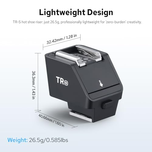 Godox TR-N TTL Standard Hot Shoe Riser for Nikon Camera, Hot Shoe Extender for Godox iT30Pro-N iT20-N iT22-N iM30 iM20 iM22 Mini Flash, 0-90° Tilt Adjustment, Raises 30mm Height, Reduce Lens Shadow - size: TR-N