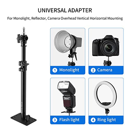 Photography Studio Wall Mount, Camera Wall Ceiling Mount Boom Arm Up to 22" for Photo Video Monolights, Umbrellas, Reflectors, Overhead with 3/8" 1/4" Thread