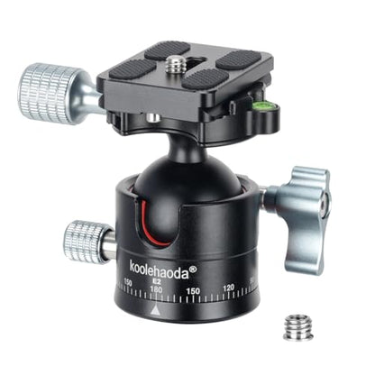 Koolehaoda Low Profile Ball Head, Panorama Tripod Head Arca Swiss QR Plate | Φ36mm 360° Metal Panorama, 1/4" Screw Arca Swiss Quick Release Plate, DSLR Camera Tripod Monopod, Max Load 33lbs / 15kg - color: 36mm Ball Head
