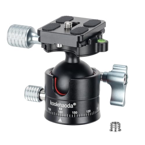 Koolehaoda Low Profile Ball Head, Panorama Tripod Head Arca Swiss QR Plate | Φ36mm 360° Metal Panorama, 1/4" Screw Arca Swiss Quick Release Plate, DSLR Camera Tripod Monopod, Max Load 33lbs / 15kg - color: 36mm Ball Head