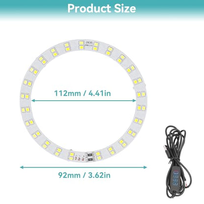 2PCS Rings Light, 3V‑5V LED Rings Light 10W Makeup Light USB Powered Rings Light Plate with Cold and Warm 2 Color Lighting for Daily Lighting