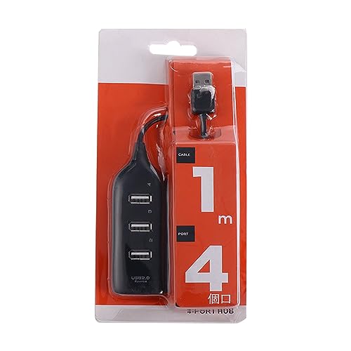 Vctitil 2pcs 4 Port USB 2.0 Hub Mini 4 Port Power Adapter USB Splitter Computer Accessories 4-Port Notebook Receiver Multiple Expander(Black&White)