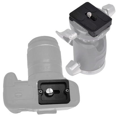 2 Pcs PU50 Tripod Quick Release Plate + 2 Pcs 1/4-3/8 Inch Screw, 50mm*38mm Camera Plates Mount with 1/4''-20 Screw, Compatible with Manfrotto Arca Swiss Benro QR Plate for DSLR Camera - size: 50 mm x 38 mm