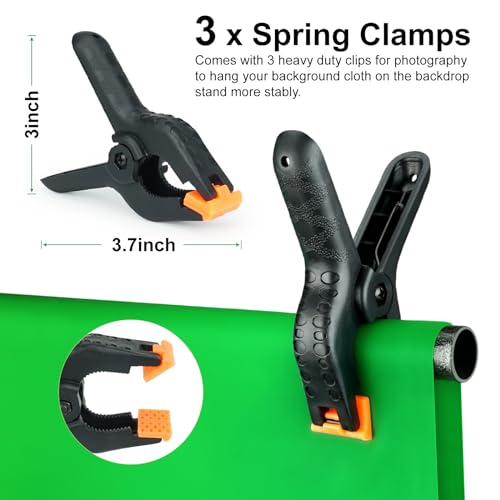 LINCO Lincostore Green Screen Backdrop Kit 5x6.7ft, Portable Green Screen Stand with T-Shape Stand Holder, Carrying Bag for Photography, Party, Decoration, Streaming, Video AM207