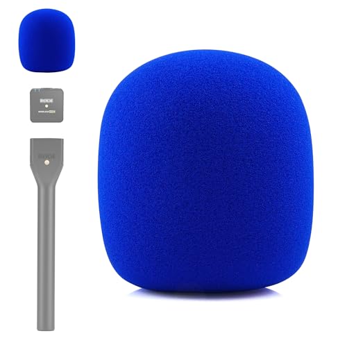 LEFXMOPHY Go Mic Foam for Rode Interview GO Handheld Adaptor for Rode Go II/ME/PRO Wireless Lav Mic, Blue Pop filter Microphone Windscreen Cover Windshield