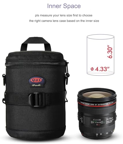 Camera Lens Case DSLR Camera Lens Bag Fits for Canon Nikon Pentax Sony Olympus Panasonic and Other Camera Lens - size: BL-0007