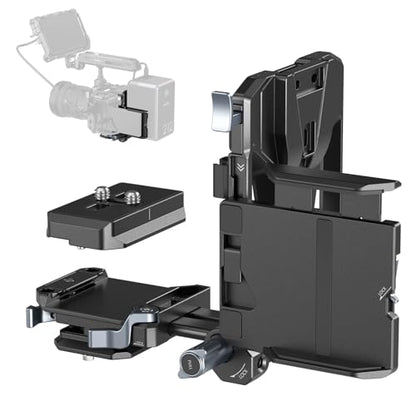 SMALLRIG Foldable V Mount Battery Plate Kit Pro, w/QR Plate for Arca, LCD Screen Protection Bracket & Cable Clips, All-in One Compact Camera Video Rig for Mirrorless/DSLR, for NEEWER V Mount Battery - style: Pro