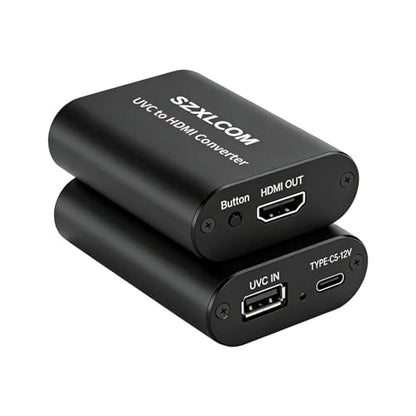 UVC to HDMI Converter 1080P 60Hz, Supports Camera Charging, USB Cameras Webcam Video Switcher to HDMI Video Output, for Live Streaming to TV, Monitor and HDMI Capture Card