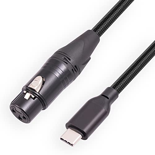 6FT USB C to XLR Female Audio Cable - Compatible with Microphones, Smartphones, Tablets - color: silver, size: 6FT