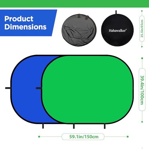 Green Screen Chromakey Backdrop with Clip,Portable 3X5ft Blue&Green Screen 2 in 1 Pop Up Collapsible Backdrop for Photo and Video Shooting,Gaming - color: Green&Blue