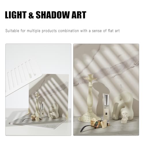 4PCS 16x16 Inch Backdrop Boards, 1PC 15x19 Inch Window Shadow Pane, 1PC Light Cone with Backets & Holders, Background Kit for Small Product Food Make-up Product Studio, BEIYANG - color: 5PCSkit