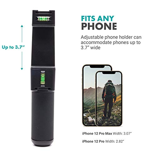 Movo PR-3 Rotating Smartphone Grip Handle Rig with Vertical and Horizonal Positions, Wrist Strap, Tripod Mount, Cold Shoe Mount for Lights and Microphones - for iPhone, Samsung, Google, Android Phones