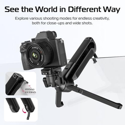 ULANZI TT38 One-Click Opening Vlogging Tripod Uka Quick-Release F38 w Cold Shoe Panoramic Ball Head w Hidden Hook, Camera Tabletop Flexible Travel Tripods for Sony/Canon/Nikon/Fujifilm and More - color: TT38 Tripod