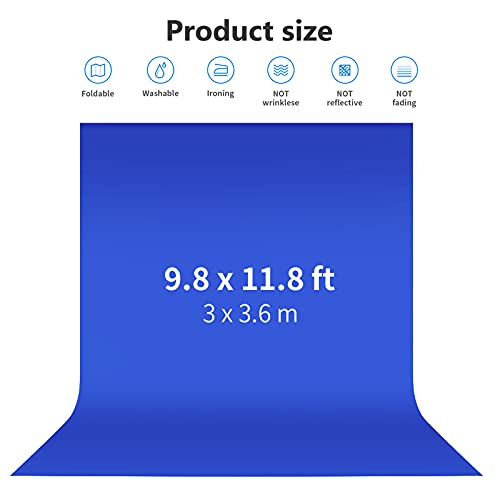 NEEWER 10 x 12FT / 3 x 3.6M PRO Photo Studio premium polyester Collapsible Backdrop Background for Photography, Video and Television (Backdrop Only) - Blue - color: Blue, size: 10 x 12 ft