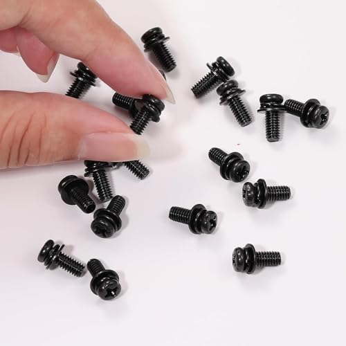 20 PCS Vesa Screws, VESA Compatible M5x10mm TV/Monitor Wall Mount Screws for 75x75mm and 100x100mm Brackets. Phillips Head M5 x 10mm Black with Washers (20, M5 x 10mm) - size: M5, style: 20 PCS