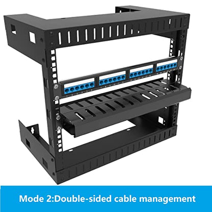2 Pack of All Metal 1U Cable Management Horizontal Rack Mount Cable Manager with 12 Big Finger Slots for 19-inch Server Rack or Cabinet