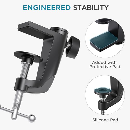 InnoGear Metal Desk Clamp For Microphone Suspension Boom Arm Stand Mic Stand Desk Holder with Adjustable Screw