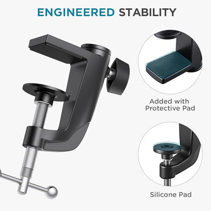 InnoGear Metal Desk Clamp For Microphone Suspension Boom Arm Stand Mic Stand Desk Holder with Adjustable Screw