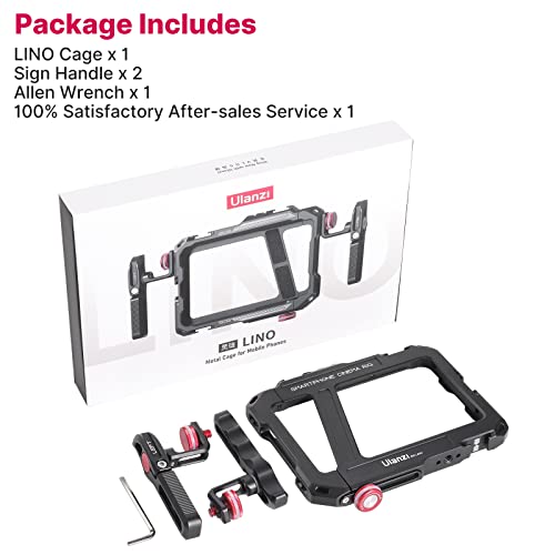ULANZI Smartphone Video Rig with Handle, LINO Filmmaking Case Aluminum Alloy Phone Video Stabilizer Grip Tripod Mount for Video Maker Videographer with Cold Shoe for iPhone 16 15 Mini Pro Max 8 Plus