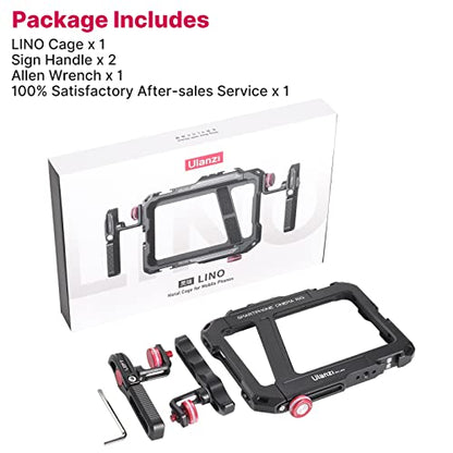 ULANZI Smartphone Video Rig with Handle, LINO Filmmaking Case Aluminum Alloy Phone Video Stabilizer Grip Tripod Mount for Video Maker Videographer with Cold Shoe for iPhone 16 15 Mini Pro Max 8 Plus