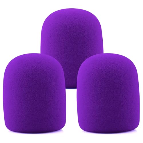 LEFXMOPHY SM57 Pop Filter, for Shure SM57 Microphone Purple Pop Filter, Mic Foam 3-pack Windsock Cover - color: 3-PACK PURPLE