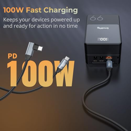SMALLRIG USB C to USB C Data Cable 1.97ft/ 60cm (Straight to Angled) | USB-C to USB-C 3.2 Gen 2x2 cable, straight to angled, 20Gbps data transfer, 100W fast charging, for iPhone and cameras. - size: 1.97FT, style: Straight to Angled