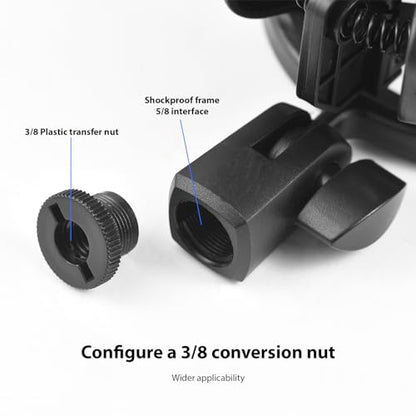 Tissting Microphone Shock Mount Mic Clip Holder with 5/8 to 3/8 Adapter -Universal USB Condenser Mic Isolation Clip for Studio Recording Podcasting Live Streaming