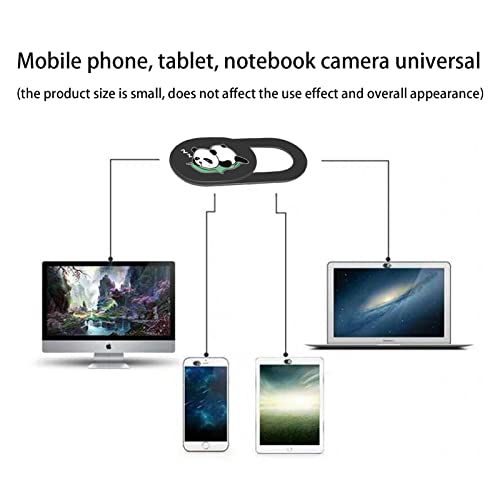 3PCS Phone Camera Cover, 0.02 Inch Laptop Webcam Cover Slide Cover, Webcam Privacy Cover, Keep Your Privacy Safe (Panda Lying Down - Black) - color: Panda lying down - black
