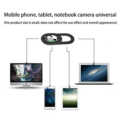 3PCS Phone Camera Cover, 0.02 Inch Laptop Webcam Cover Slide Cover, Webcam Privacy Cover, Keep Your Privacy Safe (Panda Lying Down - Black) - color: Panda lying down - black