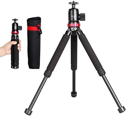 Koolehaoda Metal Mini Tripod with 360° Ball Head and 1/4" Screw Desktop Tabletop Stand Tripod for Cameras,Load up to 8kg - (MT-02+D28) - color: MT-02+D28
