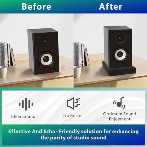 JBER 2 Pack Acoustic Isolation Pads, Studio Monitor Speaker Isolation Foam Pads, High Density Acoustic Foam Suitable for 6-8 Inch Speakers for Sound Improvement Prevent Vibrations (13 * 10.65 * 1.8") - size: LARGE for 6"-8" MONITOR