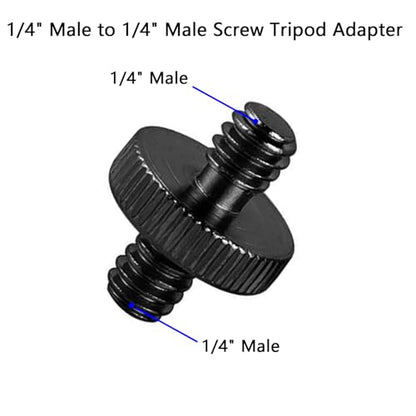 6 Pack 1/4" Male to 1/4" Male Threaded Adapter for Camera Cage Mount, Double Sided Tripod Screw Thread for Light Stand Shoulder Rig Stud Mounting Accessories - color: Black-6 pack