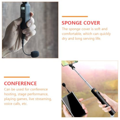OSALADI 2pcs Mini Denoise Condenser Microphone for Phone, Tablet, Laptop – Flexible Gooseneck with 3-Pole 4-Pole Plugs, Black – Compact Live Streaming and Vlogging Mic for Video Recording