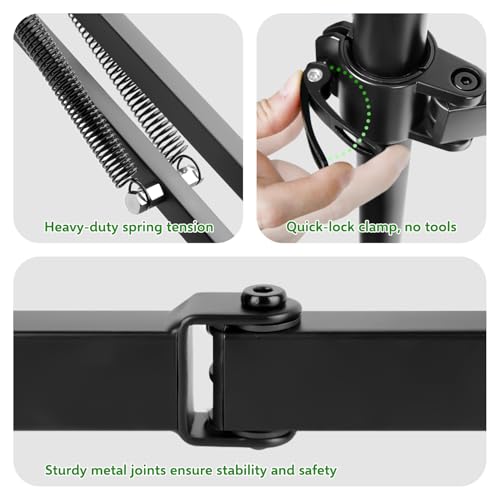 Microphone Boom Arm Attachment, Additional Desk Mic Arm Add-On for Mic Stand Riser, Overhead Microphone Arm for Shure SM7B Blue Yeti HyperX QuadCast S and More