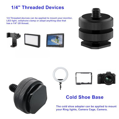 Camera Hot Shoe Mount(6 Pack) to 1/4"-20 Tripod Screw Adapter Flash Shoe Mount for DSLR Camera Rig - size: 6 Pack