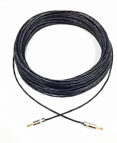 Custom Cable Connection 50 Foot 3.5mm Mono Male to Male Cable with Black PVC Jacket - size: 50 Foot