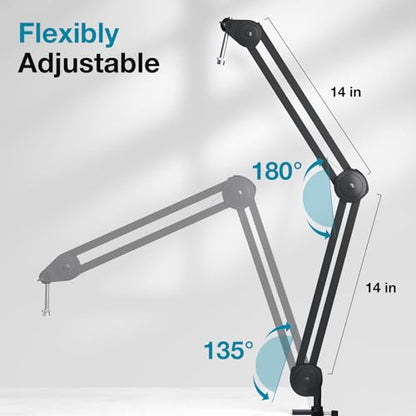 InnoGear Boom Arm Microphone Stand, Max Load 4.4 Lbs Desk Mic Arm Stand for Blue Yeti HyperX QuadCast S SoloCast Shure SM7B AT2020 Fifine AM8 Razer Seiren Mini