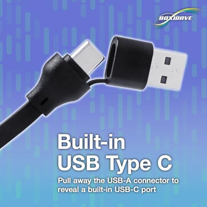 BoxWave Cable Compatible with Xtra Muse Vlogging Camera (2 in) - AllCharge PD miniSync (100W), Retractable High-Speed Charging Portable USB Cable - Jet Black
