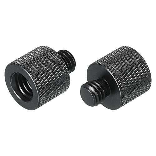 MECCANIXITY Mic Stand Adapter 3/8 Female x M8 Male Camera Screw Thread Adapter for Microphone Tripod Stand Black 2 Pack - size: M8