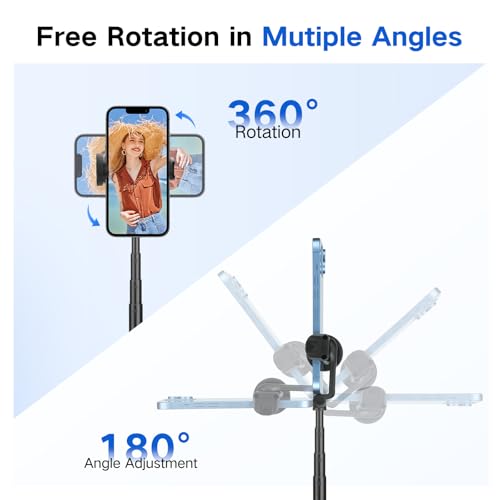 62 inch Selfie Stick Tripod for iPhone, Auto-Open Phone Tripod Stand with Magnetic Smart Remote Support Cell Phone Zoom in/Out,Front/Rear Camera Switch,Travel Selfie Stick for iPhone/Android - color: C-Selfie Stick