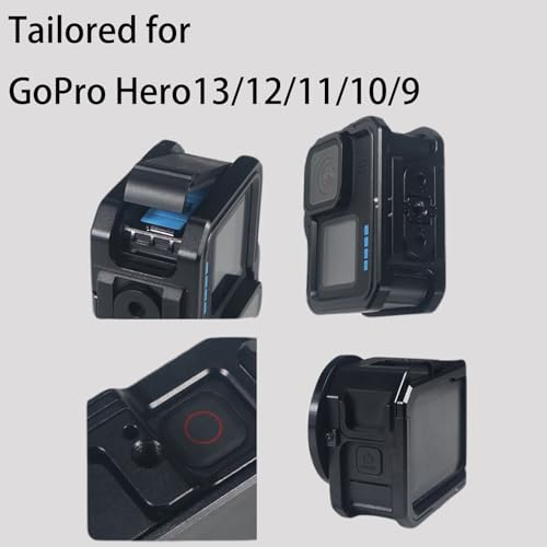 Aluminium Protective Case for GoPro Hero 13/12/11/10/9, Durable Hard Frame Cases Protector, Strong Metal Housing Frame Video Cage with Magnetic Fingers and Sliding Cover - style: Magnetic Version