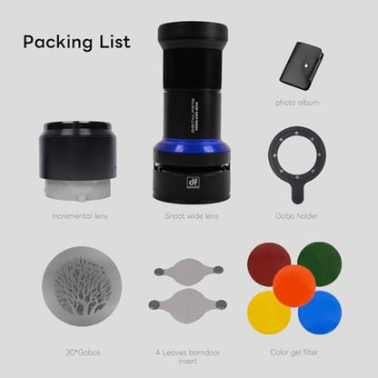 Bowens Mount Optical Snoot for Aputure/GODOX/NEEWER Cob Light, Photography Spotlight Projector Conical Snoot,Compatible with Aputure Amaran 150/300c,600x Pro,Godox SL60 etc - size: Bowens Mount