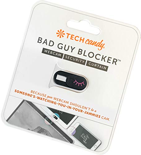 Tech Candy Bad Guy Blocker Webcam Cover Privacy Protector, Black - Secure, Thin, Durable, for Computers, Laptops, Tablets, & Smartphones, Easy Application (Black, 1-Pack) - color: Black, size: 1-Pack