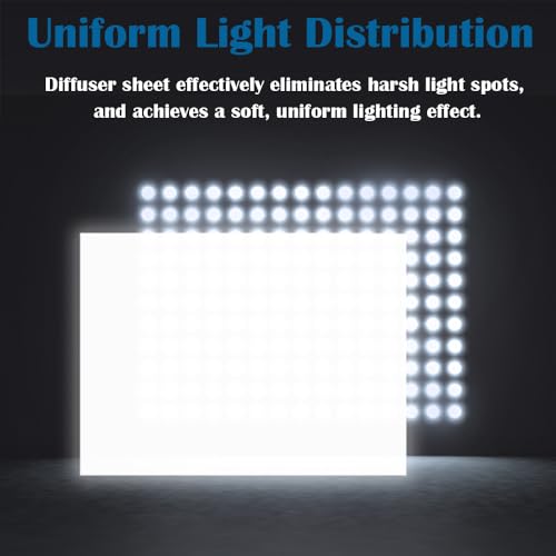 LED Light Diffuser Board Diffusion Cover Sheet Anti-Glare for Soften Ceiling Light LED Downlight, Spotlight, Led Panel, Track Light, 3 PCS (11.8x11.8x0.019in)