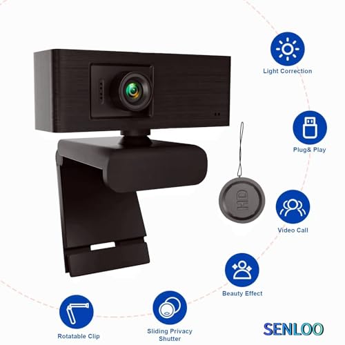 1080P Webcam HD for PC - Web Camera for Desktop Computer with Hi-fi Microphones, Privacy Cover - Computer Camera Wide Angle, Plug &Play, USB Web cam for Zoom, Skype, Teams, Streaming, Video Calling