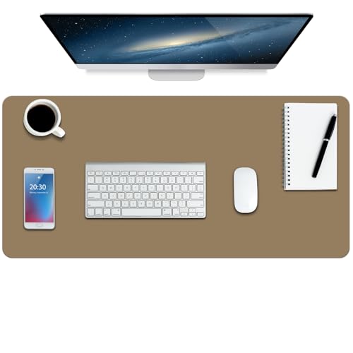 Boutilon Leather Desk Pad Protector,Non-Slip Mouse Pad,Laptop Desk Pad,Office Mouse Mat,Waterproof Leather Desk Blotter,Desk Writing Pad for Office and Home (S-Dark Apricot,24"x 14") - color: Dark Apricot, size: 14" x 24"