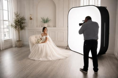Glow 7 x 8 ft Illuminated White Photography Background, 2-in-1 White Backdrop & Rear Softbox for High-Key Portraits, Product Photos & Video, Carry Bag, 1-Year Limited Warranty - size: 7 x 8 ft