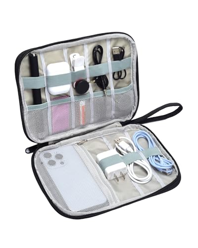 Travel Cable Organizer Pouch Electronic Accessories Carry Case | Small Electronics Travel Organizer Tech Storage Bag for Cords, Chargers, Power Bank, SD Card, Phone, Earphone Black - size: 1 Pack Small
